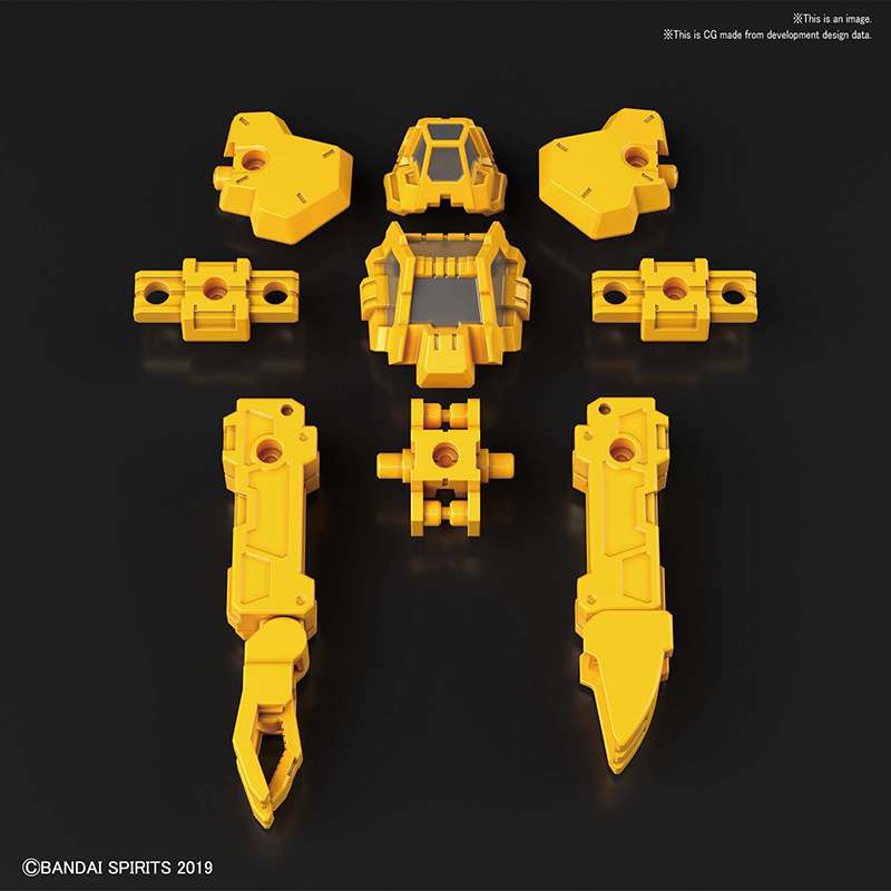 Bandai 30MM Option Armor Rabiot Yellow 1/144 – Armatura opzionale gialla per unità personalizzate con accessori speciali.