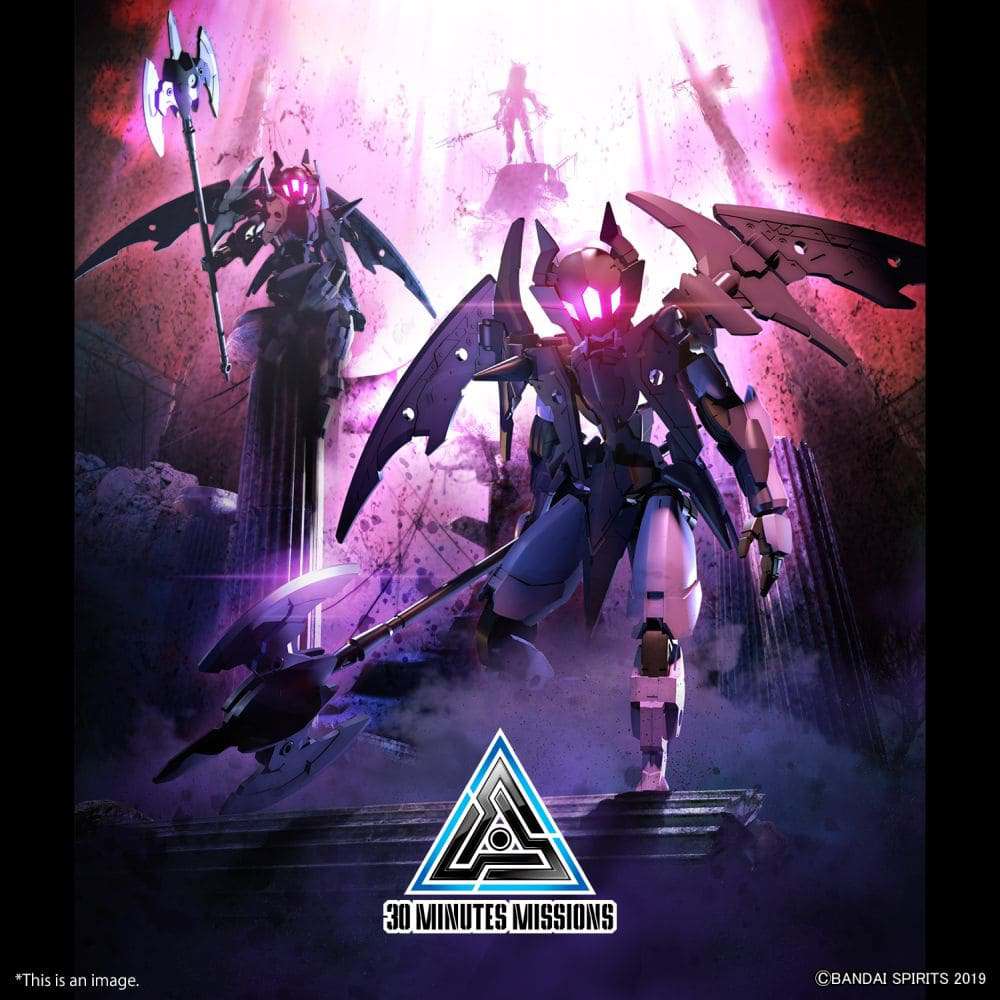 Model kit Bandai 30MM Spinatia Reaper Type scala 1/144 – Mecha femminile da 12cm con arma combinabile e supporto pipistrello.