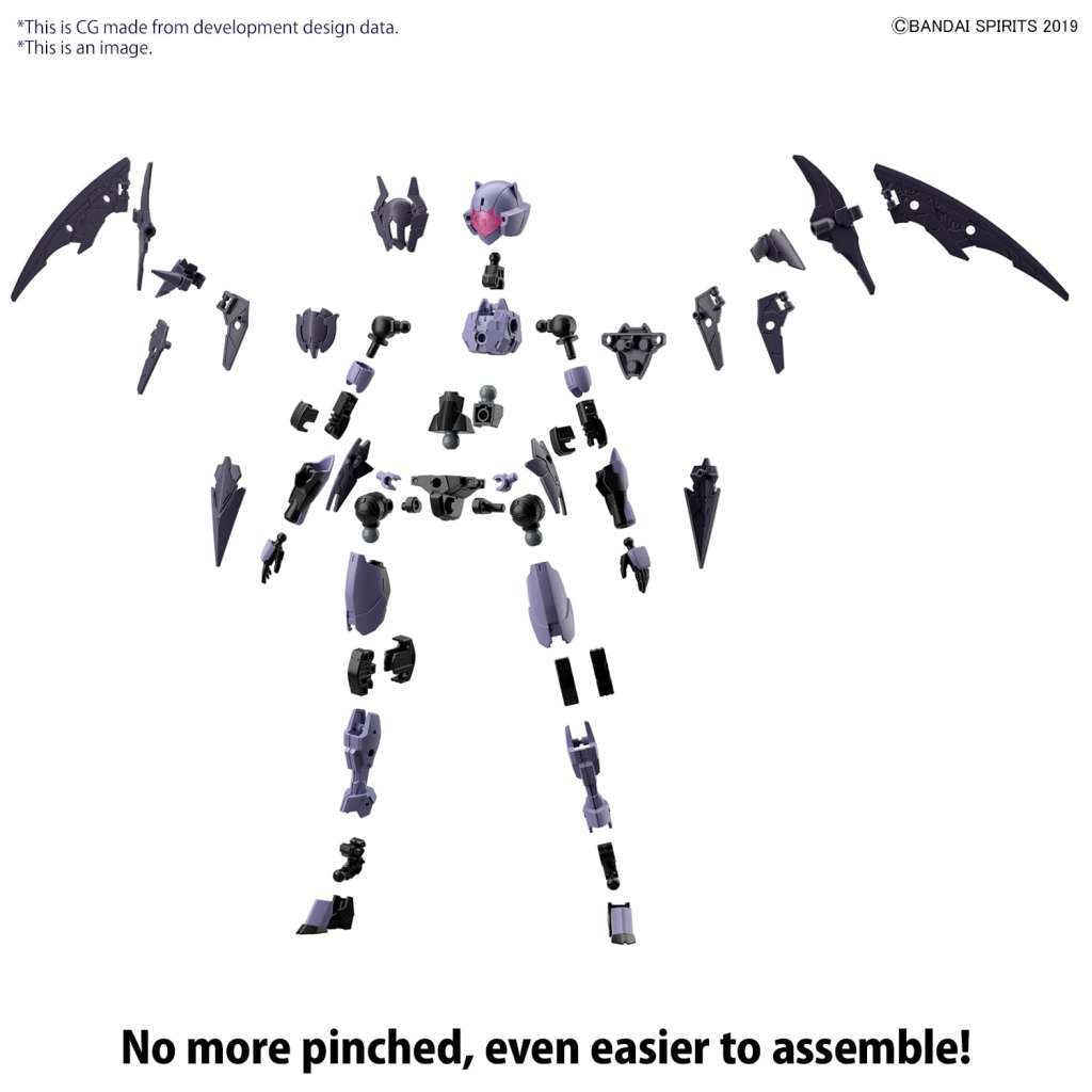 Model kit Bandai 30MM Spinatia Reaper Type scala 1/144 – Mecha femminile da 12cm con arma combinabile e supporto pipistrello.