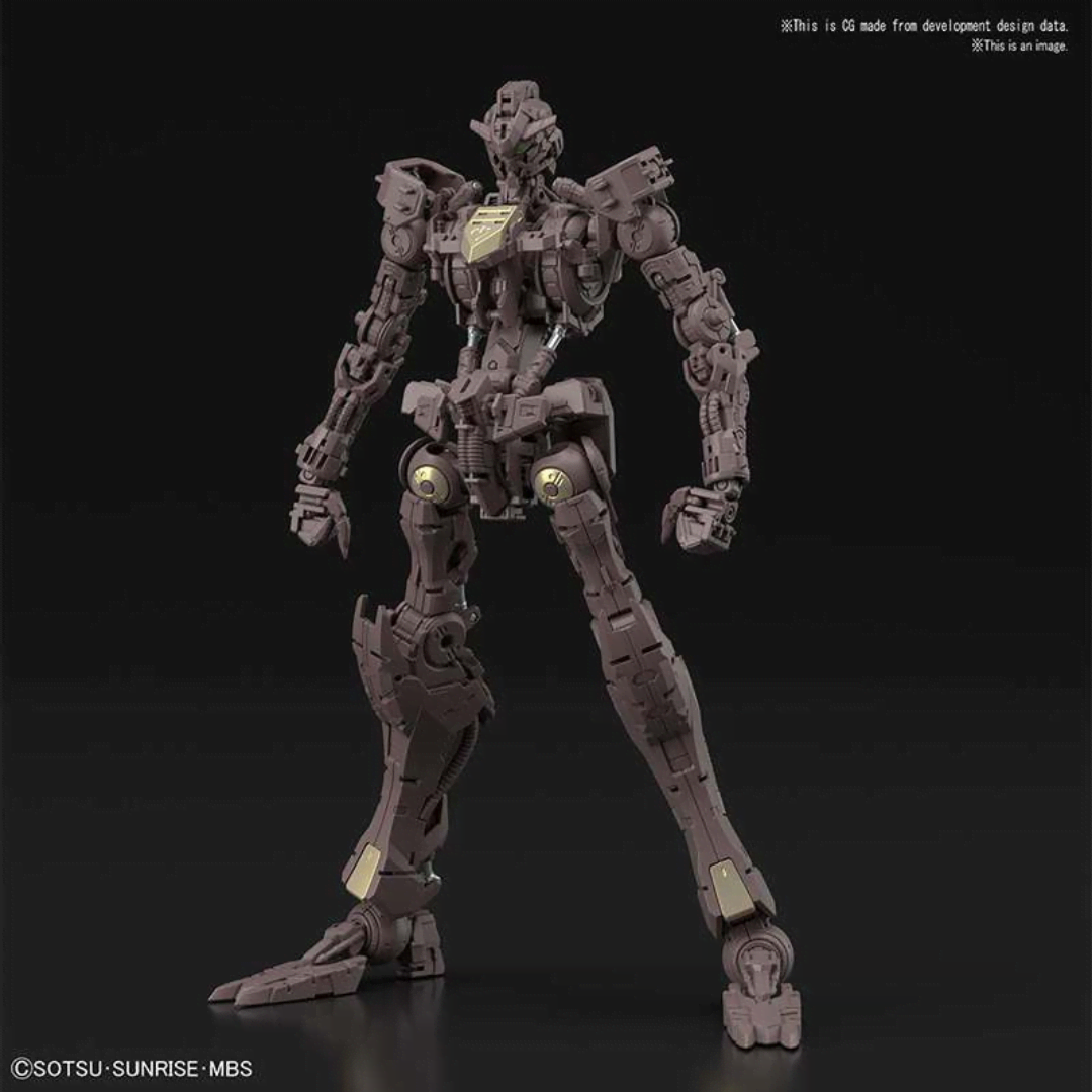 Box MG 1/100 Gundam Barbatos Master Grade con Mobile Suit in posa dinamica, dettagli realistici e armamenti ispirati all’anime Iron-Blooded Orphans.
