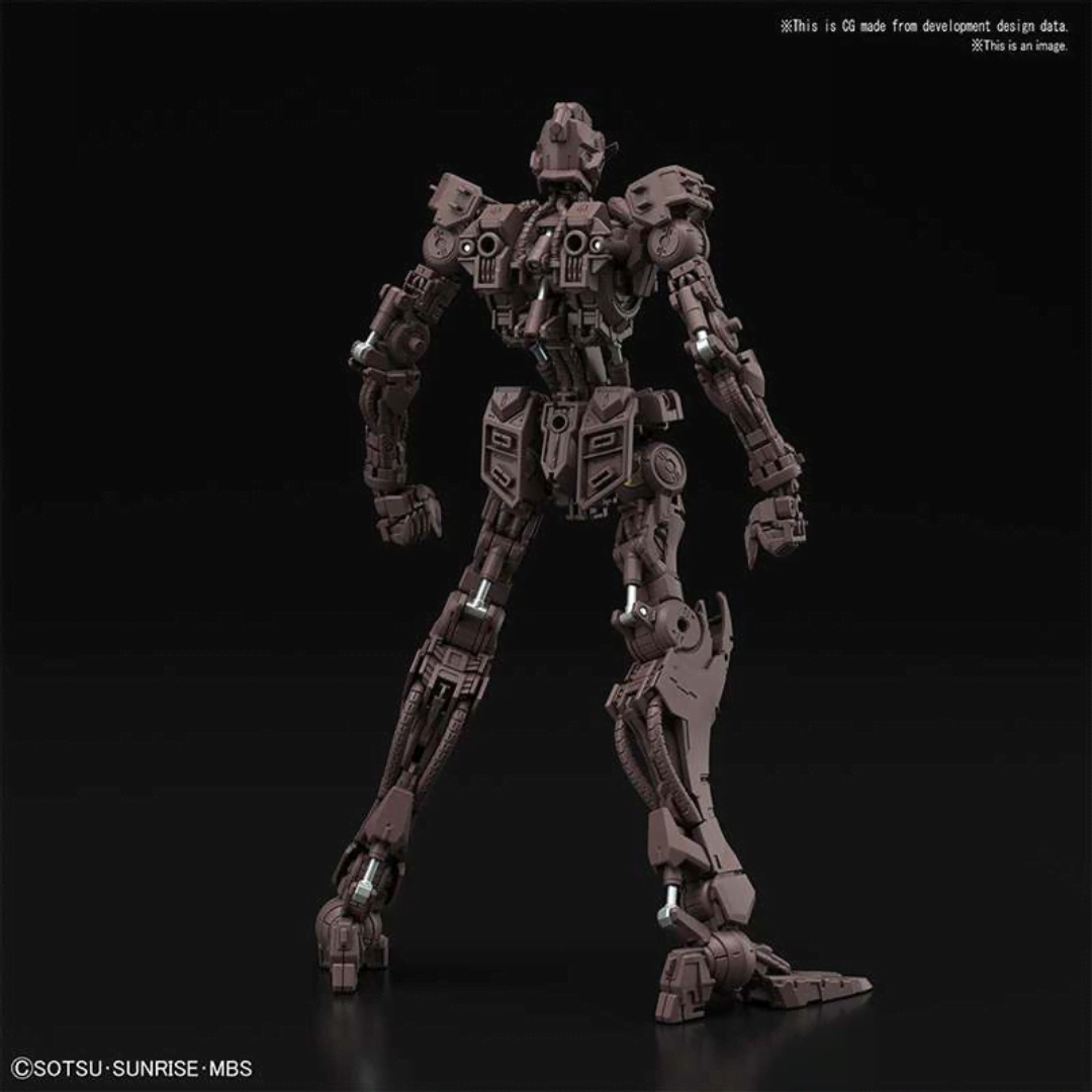 Box MG 1/100 Gundam Barbatos Master Grade con Mobile Suit in posa dinamica, dettagli realistici e armamenti ispirati all’anime Iron-Blooded Orphans.