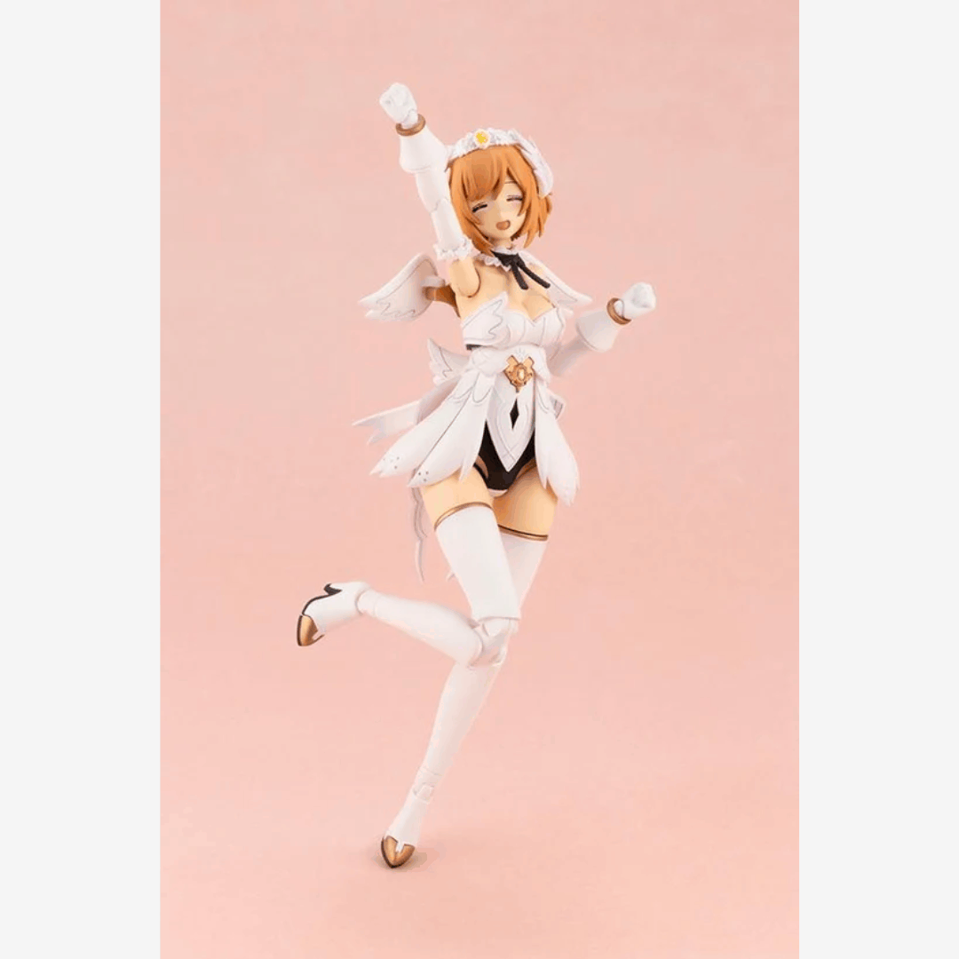 Box model kit Kotobukiya Lumitea Arcanadea con ali bianche, outfit fantasy angelico e artwork originale illustrato da necömi