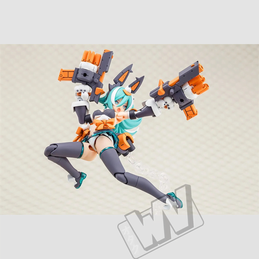 Model Kit Megami Device Puni Mofu Lang 1/1 con figure anime posabile, accessori mecha e box ufficiale Kotobukiya, modello da collezione per fan e hobbisti.