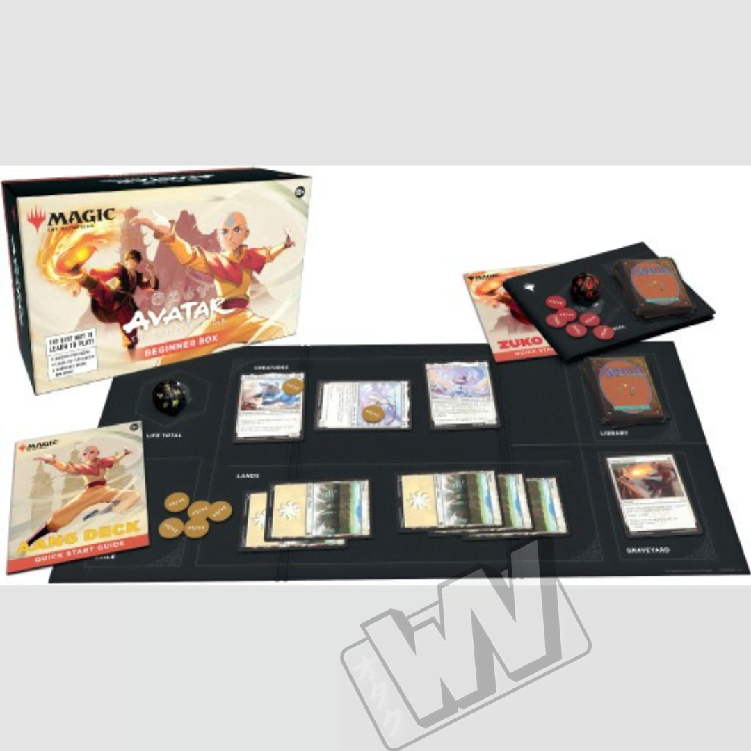 Set Introduttivo Magic The Gathering Avatar The Last Airbender con mazzi Aang e Zuko, mazzetti tematici, tappetini e segnapunti vita per due giocatori