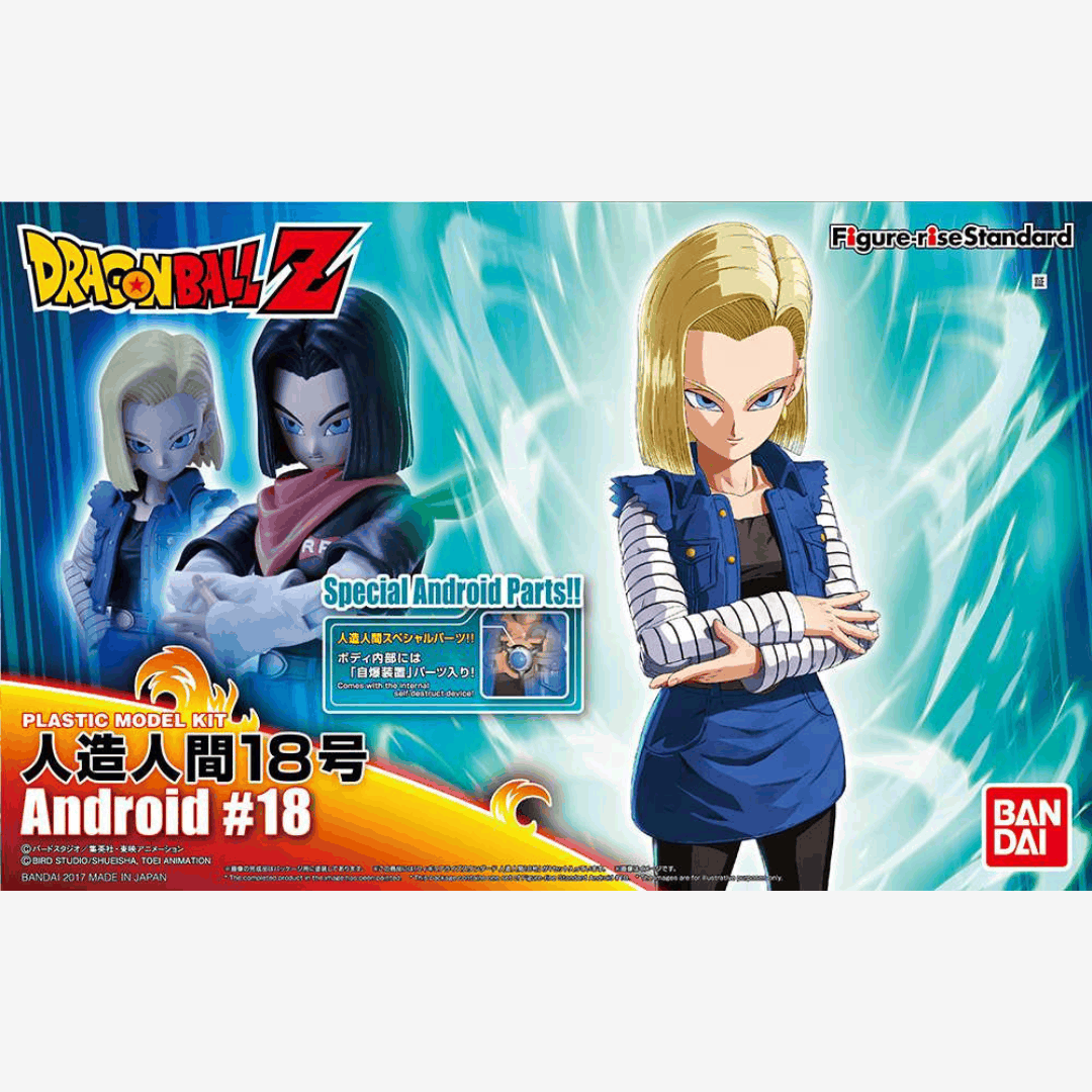 Box Model Kit Android 18 Figure-rise Standard Bandai, da assemblare senza colla, con parti speciali, per fan e collezionisti Dragon Ball Z.
