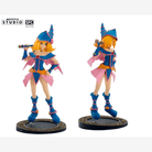 Figure Dark Magician Girl 19cm ABYstyle SFC Yu-Gi-Oh! con bacchetta, outfit blu e rosa, base magica decorata, statuetta da collezione anime.