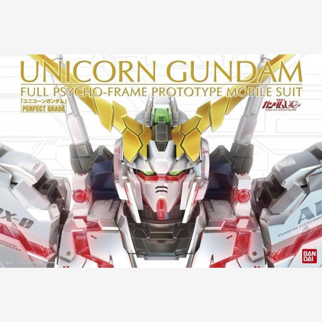 Box PG 1/60 Unicorn Gundam Bandai – Gunpla Perfect Grade con psycho-frame rosso da montare senza colla, tratto da Mobile Suit Gundam Unicorn UC