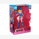Figure Dark Magician Girl 19cm ABYstyle SFC Yu-Gi-Oh! con bacchetta, outfit blu e rosa, base magica decorata, statuetta da collezione anime.