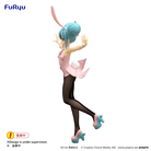 Figure Hatsune Miku Bicute Bunnies 30cm FuRyu Wink Pearl Pink con outfit coniglietta rosa perlato, posa dinamica e look kawaii da collezione.