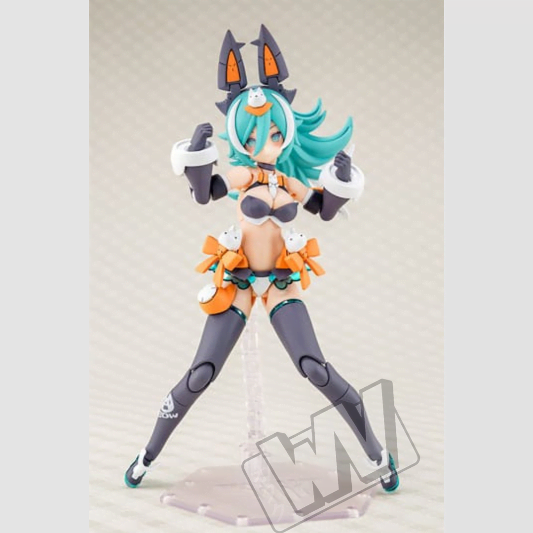 Model Kit Megami Device Puni Mofu Lang 1/1 con figure anime posabile, accessori mecha e box ufficiale Kotobukiya, modello da collezione per fan e hobbisti.