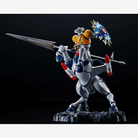 Figure Steel Jeeg Figuarts ZERO 23cm Bandai con finitura metallic touch, posa dinamica su base rocciosa e dettagli realistici da collezione mecha.