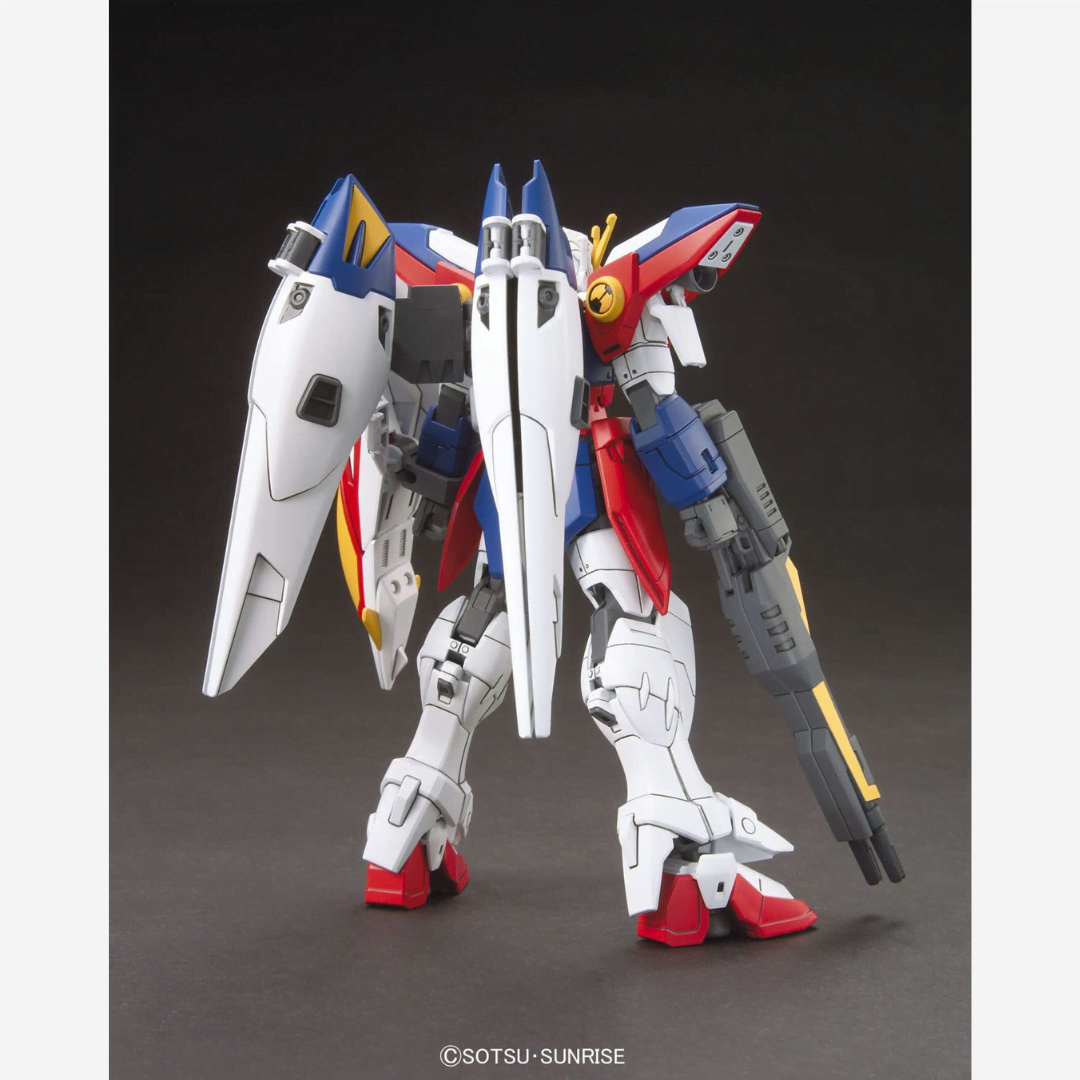 Box model kit HG 1/144 Wing Gundam Zero Bandai con Buster Rifle e ali spiegate in posa dinamica da battaglia tratto da Gundam Wing