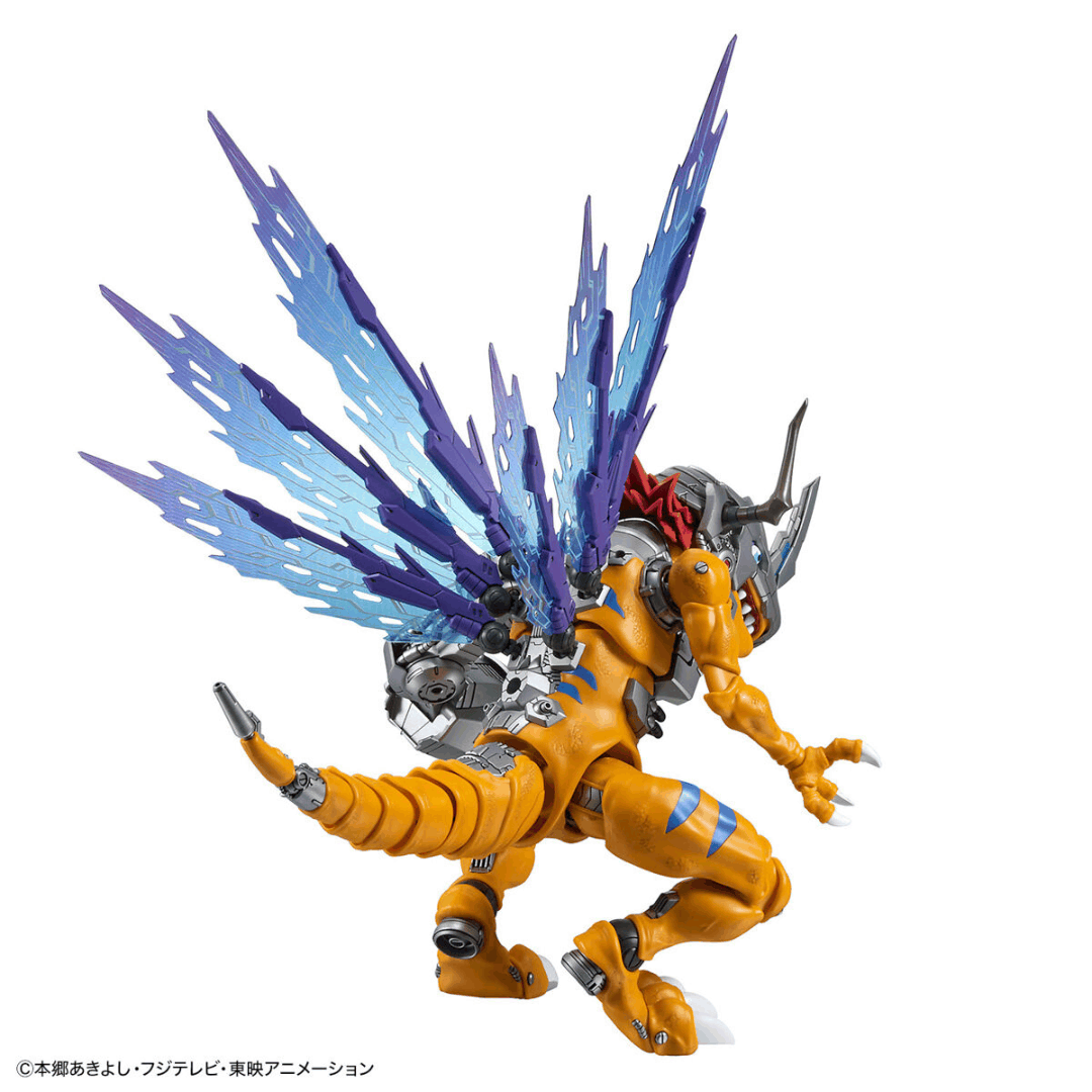 Model Kit Figure-rise Amplified MetalGreymon Vaccine Bandai, 15 cm, dettagli meccanici, snodato, con accessori, montaggio facile, senza colla.