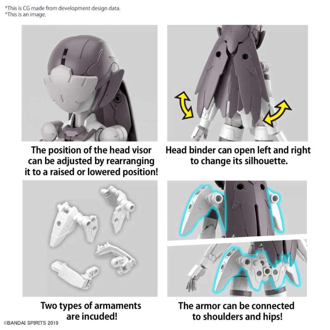 Model kit Bandai 30MM Acerby Type-C scala 1/144 – Mecha Maxion Army con armature modulari e mitragliatrice Blade personalizzabile.