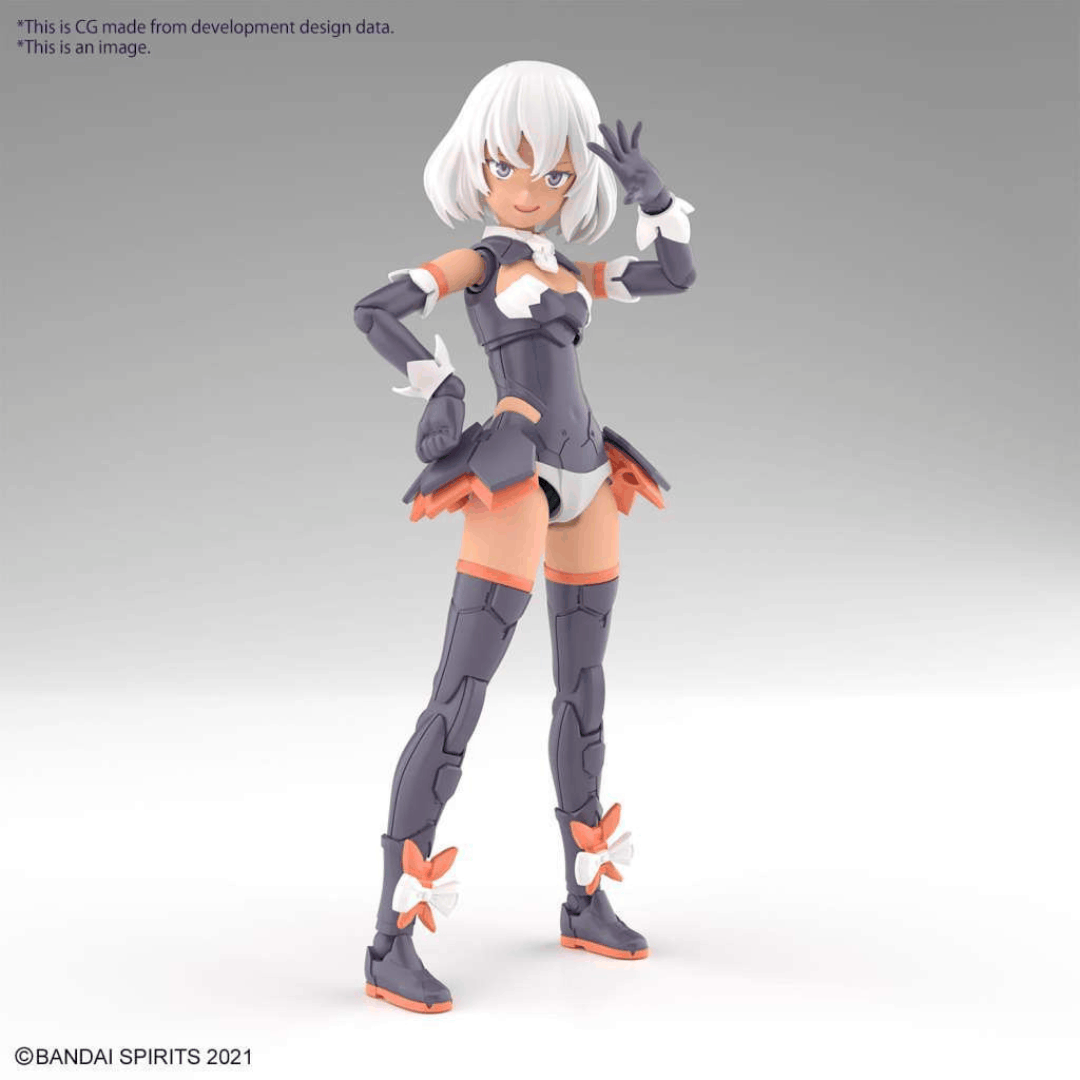 Box model kit Bandai 30MS ILSHANA Color C con armatura dark, mazze da battaglia, volti intercambiabili e zaino mecha articolato