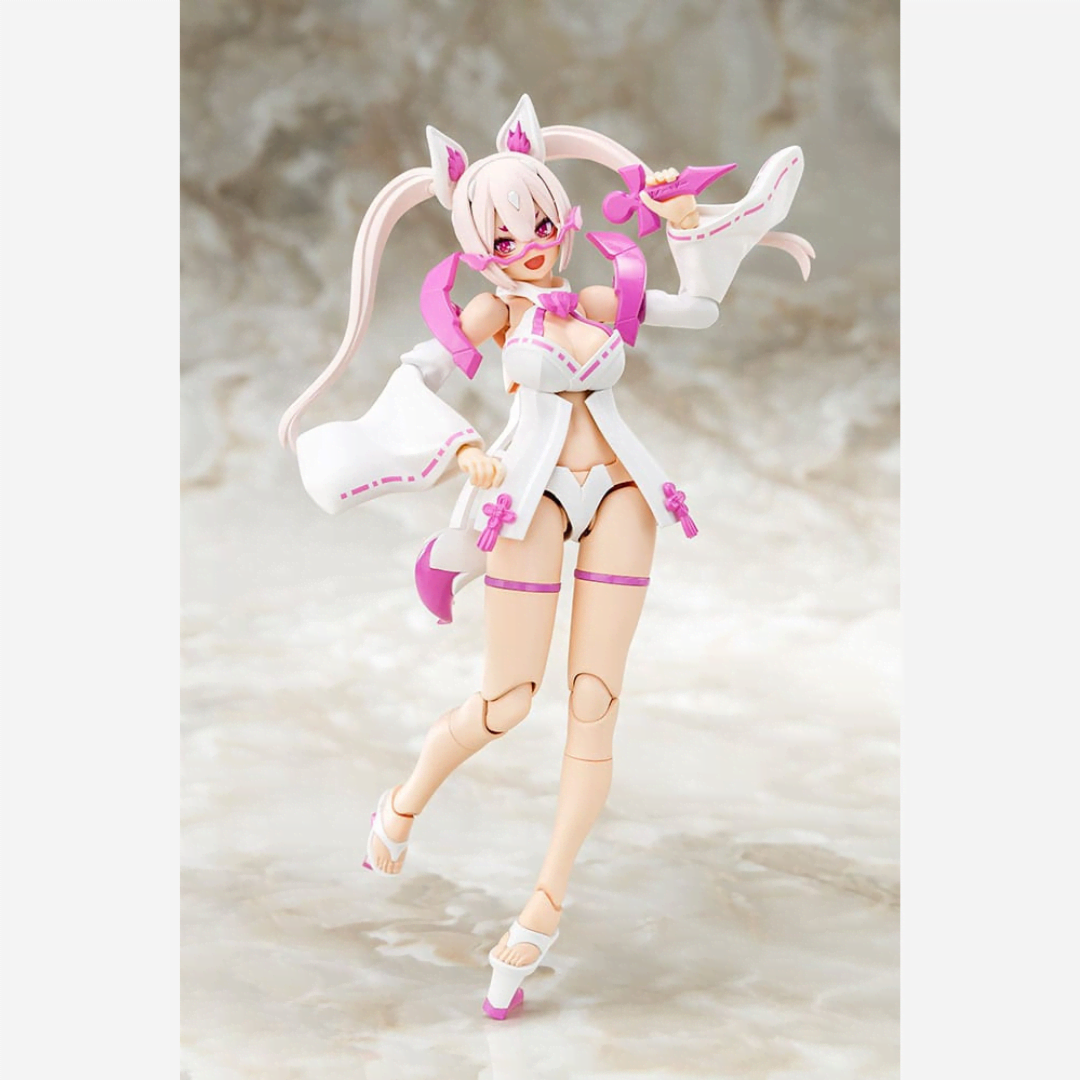 Box model kit Megami Device ASRA Nine-Tails Matsuri con yukata, orecchie da volpe, ventaglio e outfit ispirato ai festival giapponesi