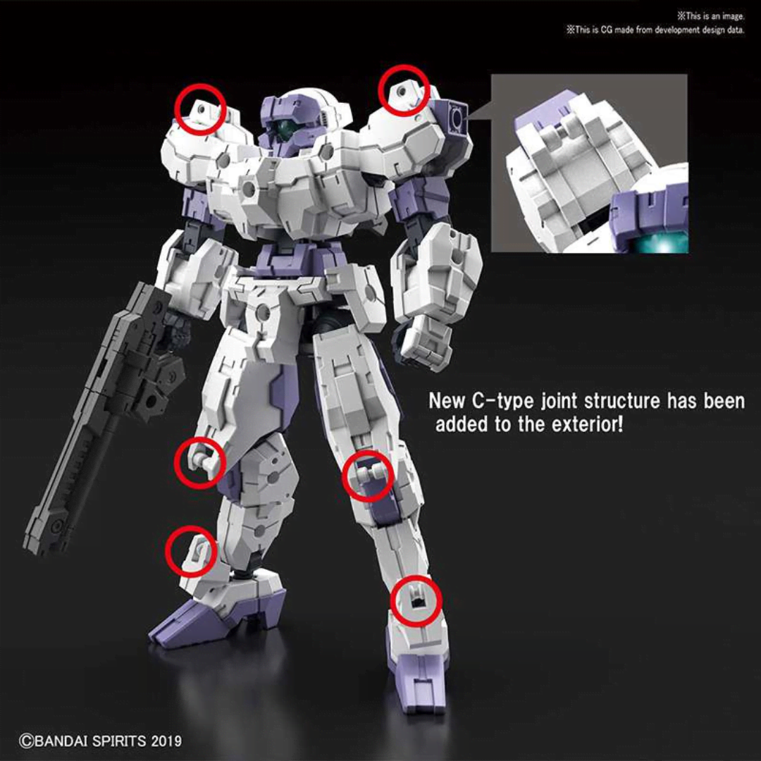 Model Kit Bandai 30MM eEXM-21 Rabiot White 1/144 con fucile, scudo, mani intercambiabili e struttura modulare compatibile con kit 30 Minutes Missions.