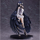 Figure Albedo Overlord 25 cm con ali nere dettagliate e outfit bianco elegante su base rotonda – edizione da collezione