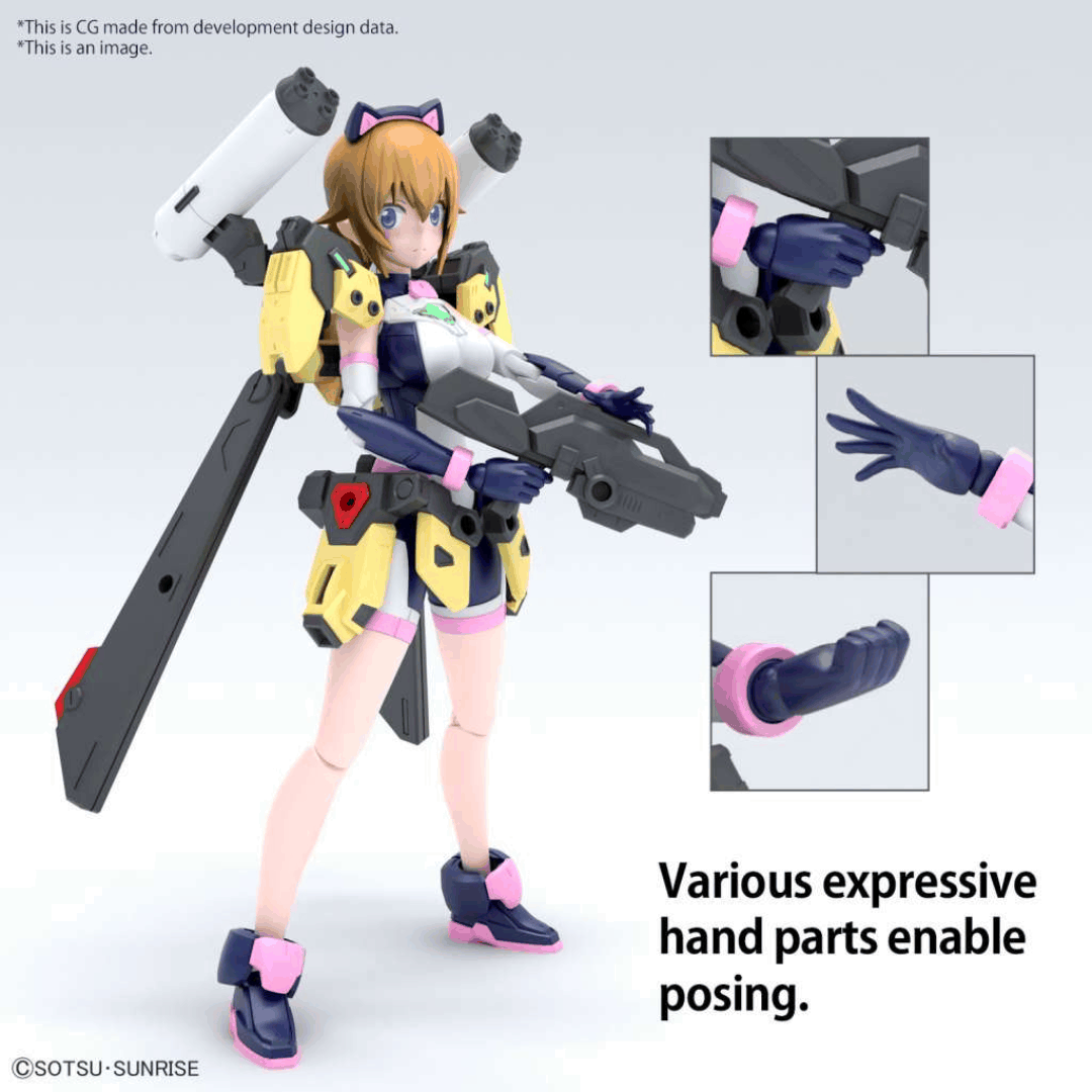 Box Model Kit Avatar Fumina Figure-rise Standard Bandai, anime girl con armatura mecha, da assemblare senza colla, ideale per fan Gundam Build Fighters.