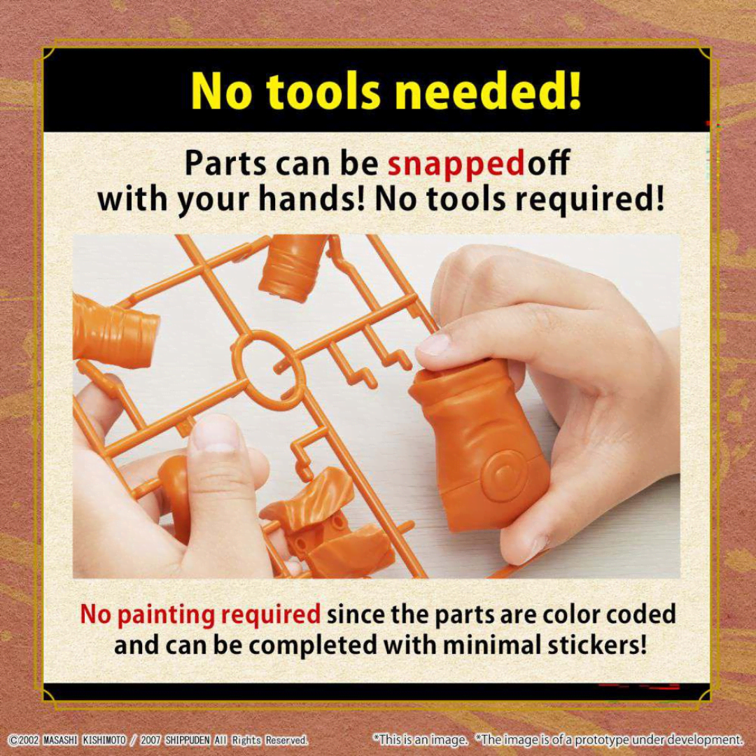 Box Model Kit Entry Grade Naruto Uzumaki Bandai, modellino in scala 1/10, facile da montare e dettagliato, perfetto per fan di Naruto Shippuden.