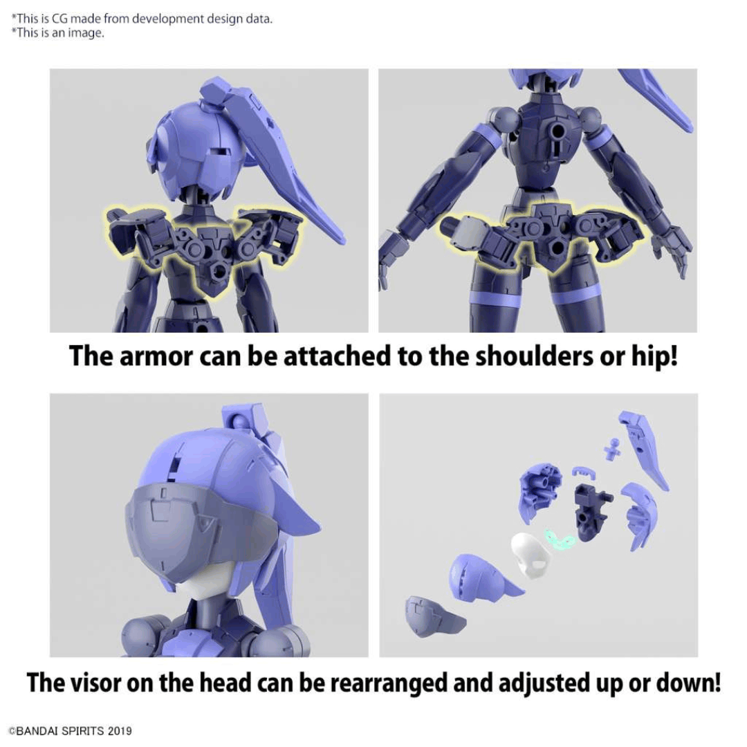 Model kit Bandai 30MM EXM-H15B Acerby Type-B scala 1/144 – Mecha personalizzabile con armatura e armi modulari della Maxion Army.