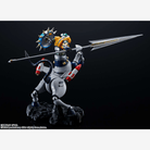 Figure Steel Jeeg Figuarts ZERO 23cm Bandai con finitura metallic touch, posa dinamica su base rocciosa e dettagli realistici da collezione mecha.