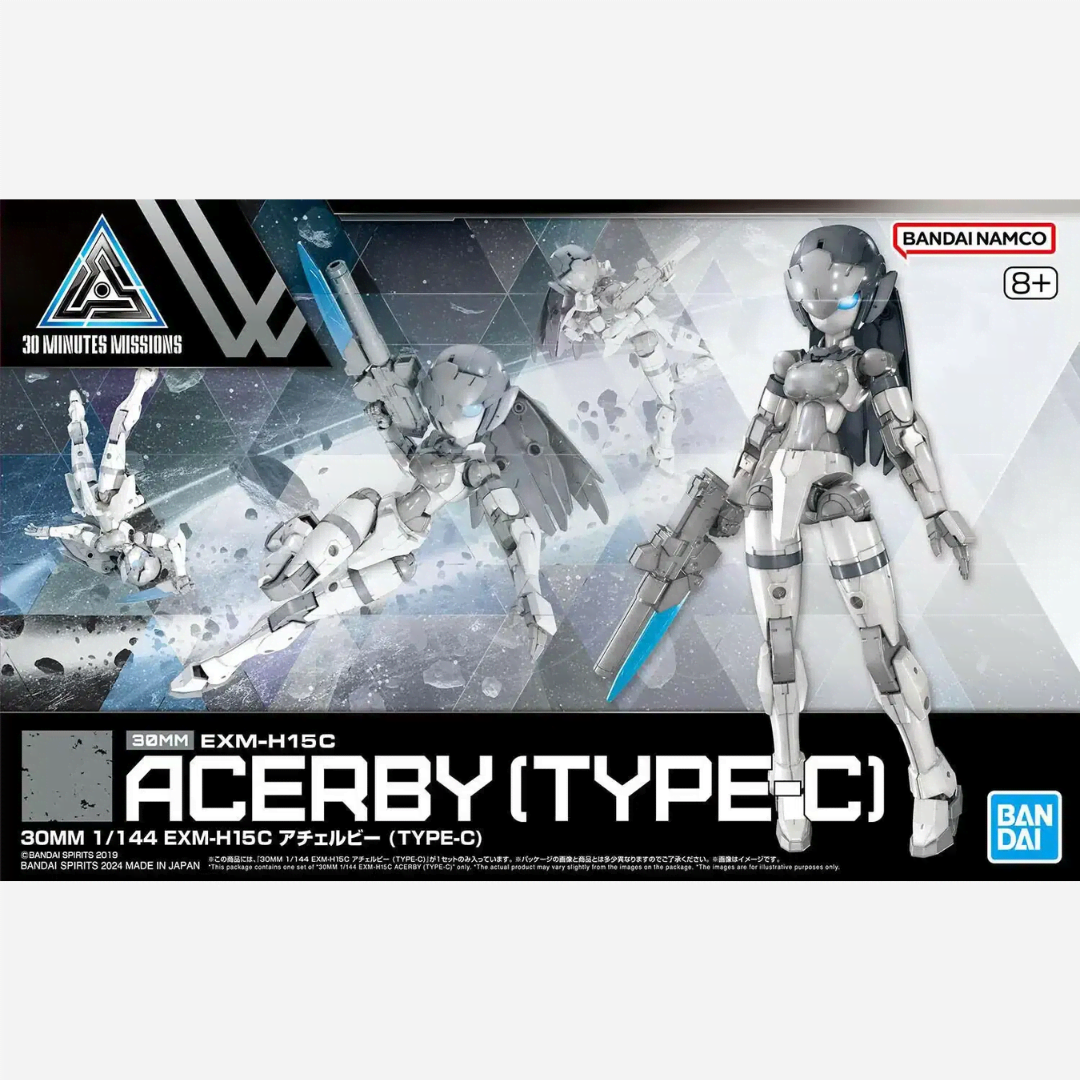 Model kit Bandai 30MM Acerby Type-C scala 1/144 – Mecha Maxion Army con armature modulari e mitragliatrice Blade personalizzabile.