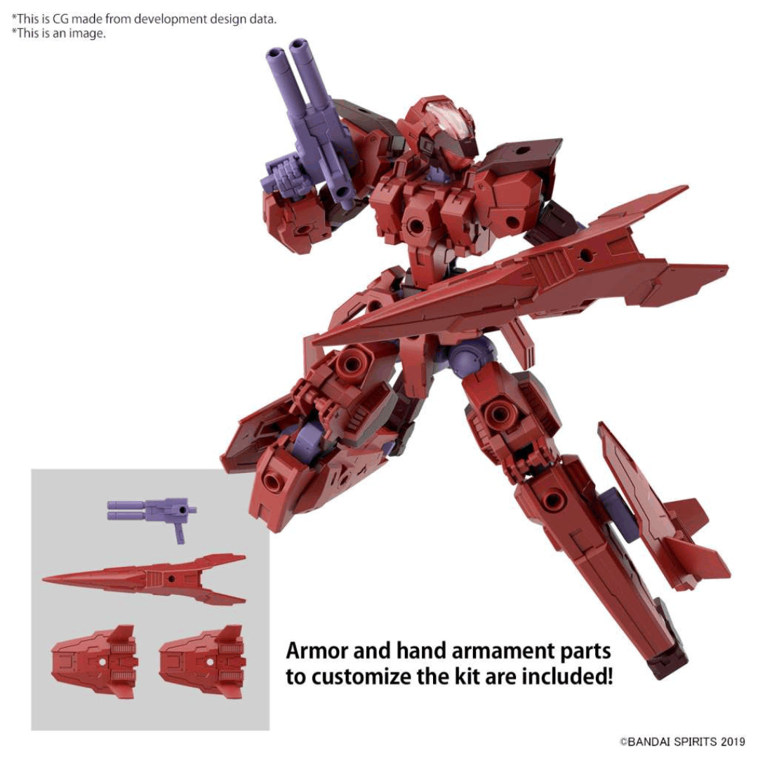 Bandai 30MM Espossito Y 1/144 rosso, mecha trasformabile con forma di volo, compatibile e personalizzabile con altri model kit della linea 30MM.