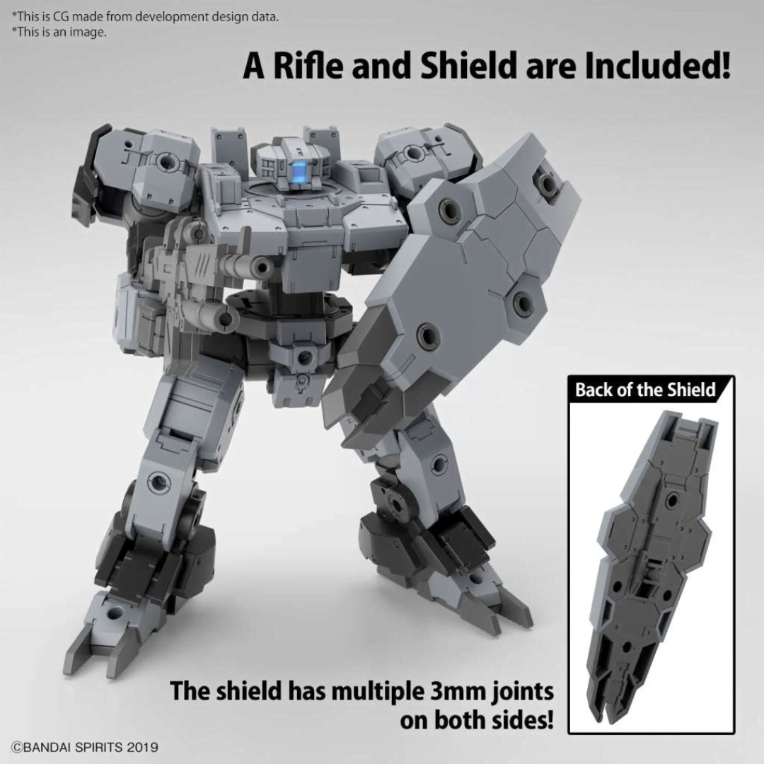 30MM eEXM-9 Baskyrotto Gray Bandai – model kit 1/144 altamente espandibile con fucile, scudo, giunti 3mm e drone RoiRoi incluso