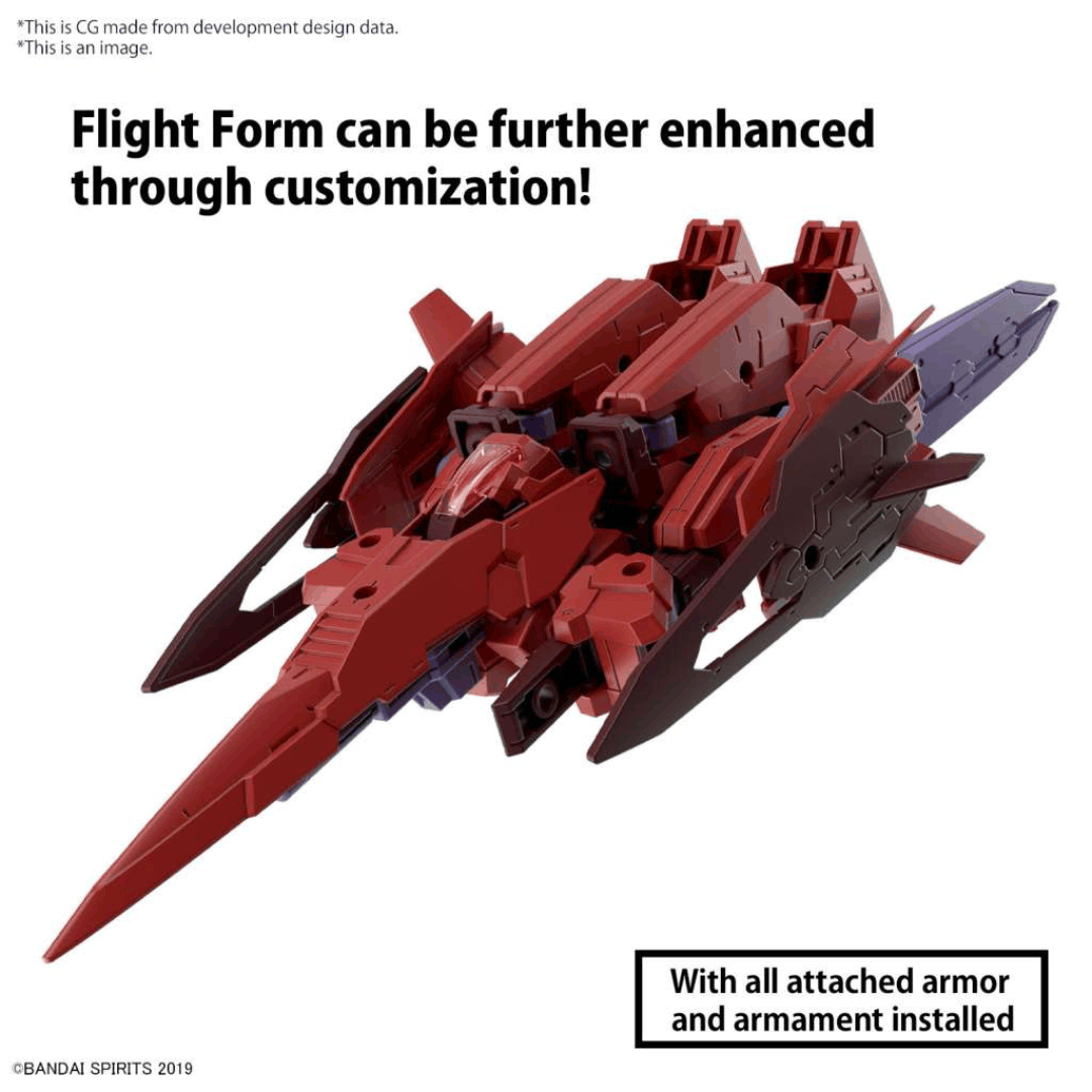 Bandai 30MM Espossito Y 1/144 rosso, mecha trasformabile con forma di volo, compatibile e personalizzabile con altri model kit della linea 30MM.