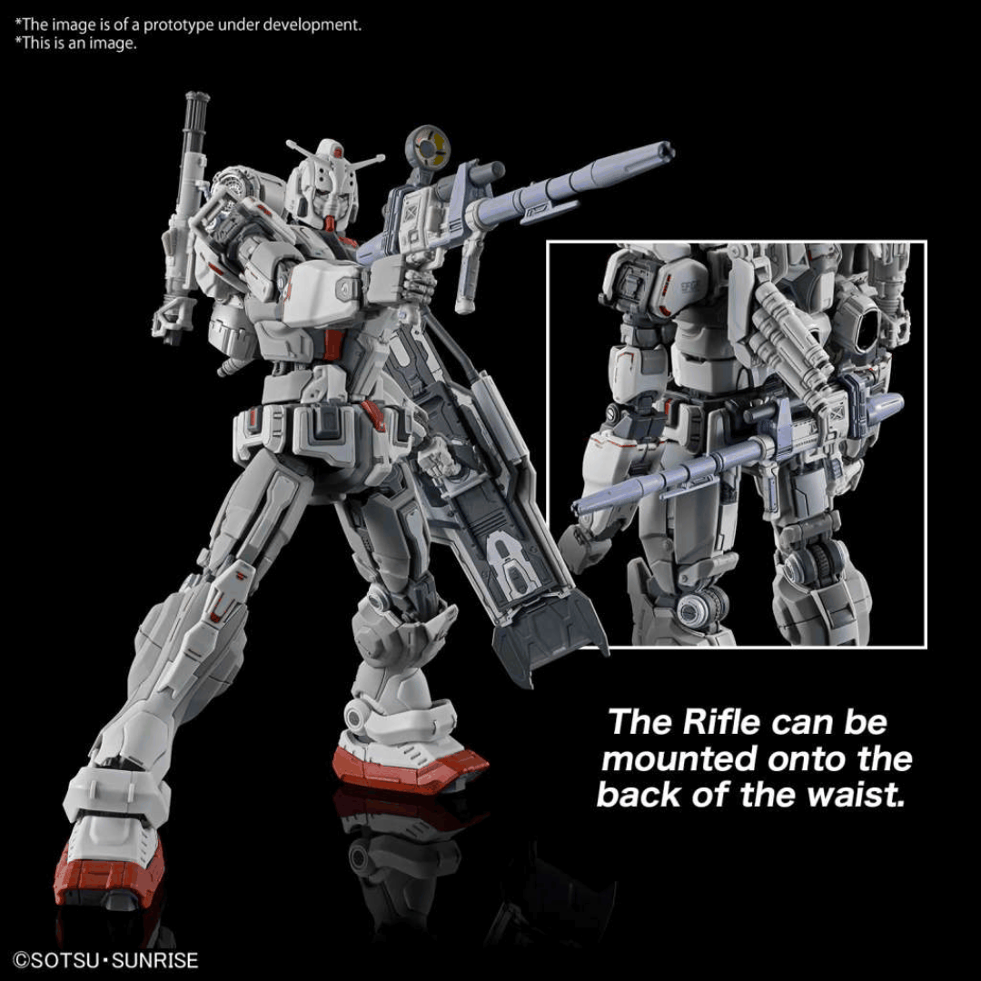 Box HG RX-78(G)E Gundam EX RFV Bandai 1/144 da Gundam Requiem for Vengeance, model kit con armi, scudi e articolazioni avanzate, serie Netflix.