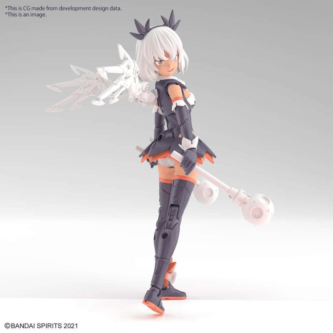 Box model kit Bandai 30MS ILSHANA Color C con armatura dark, mazze da battaglia, volti intercambiabili e zaino mecha articolato