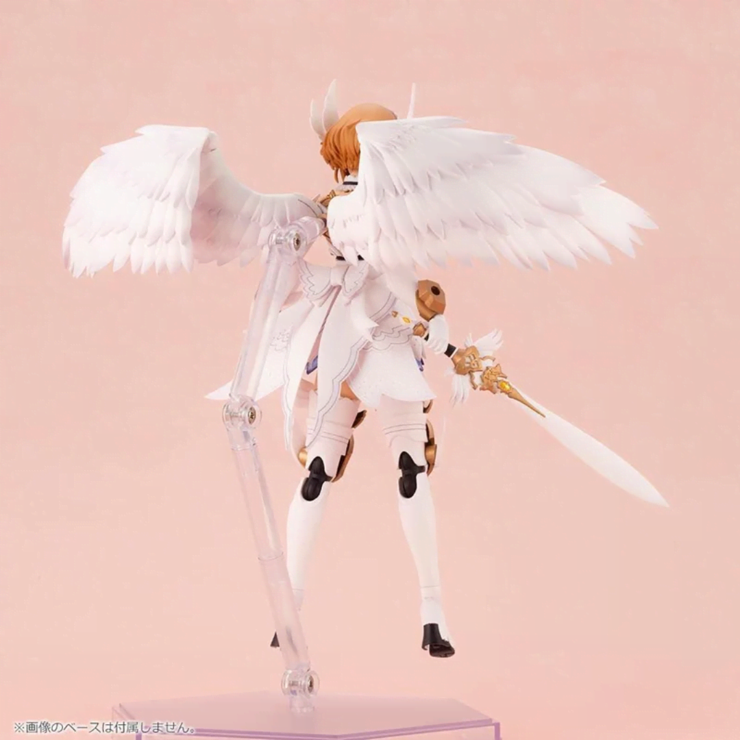 Box model kit Kotobukiya Lumitea Arcanadea con ali bianche, outfit fantasy angelico e artwork originale illustrato da necömi