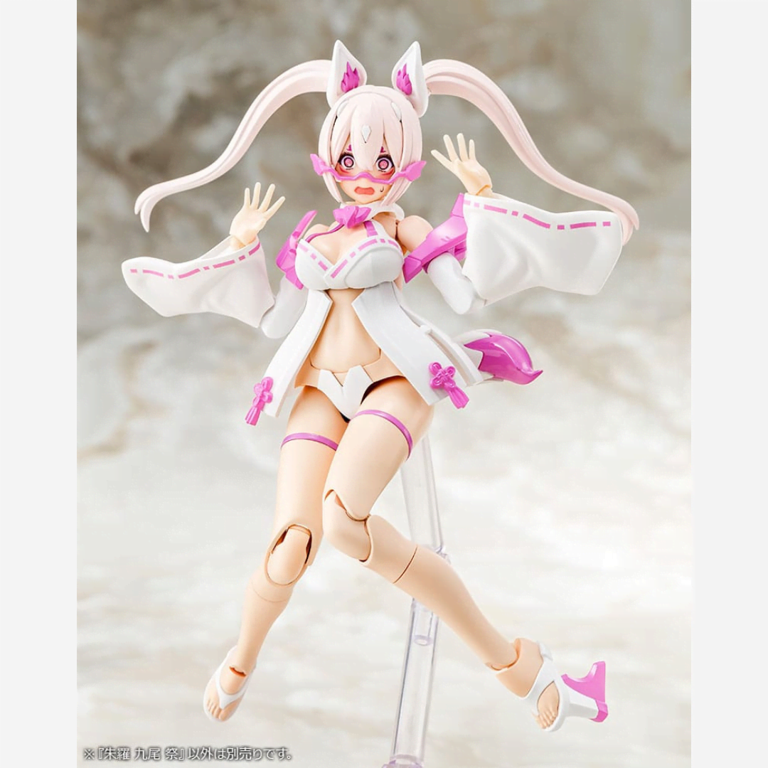 Box model kit Megami Device ASRA Nine-Tails Matsuri con yukata, orecchie da volpe, ventaglio e outfit ispirato ai festival giapponesi