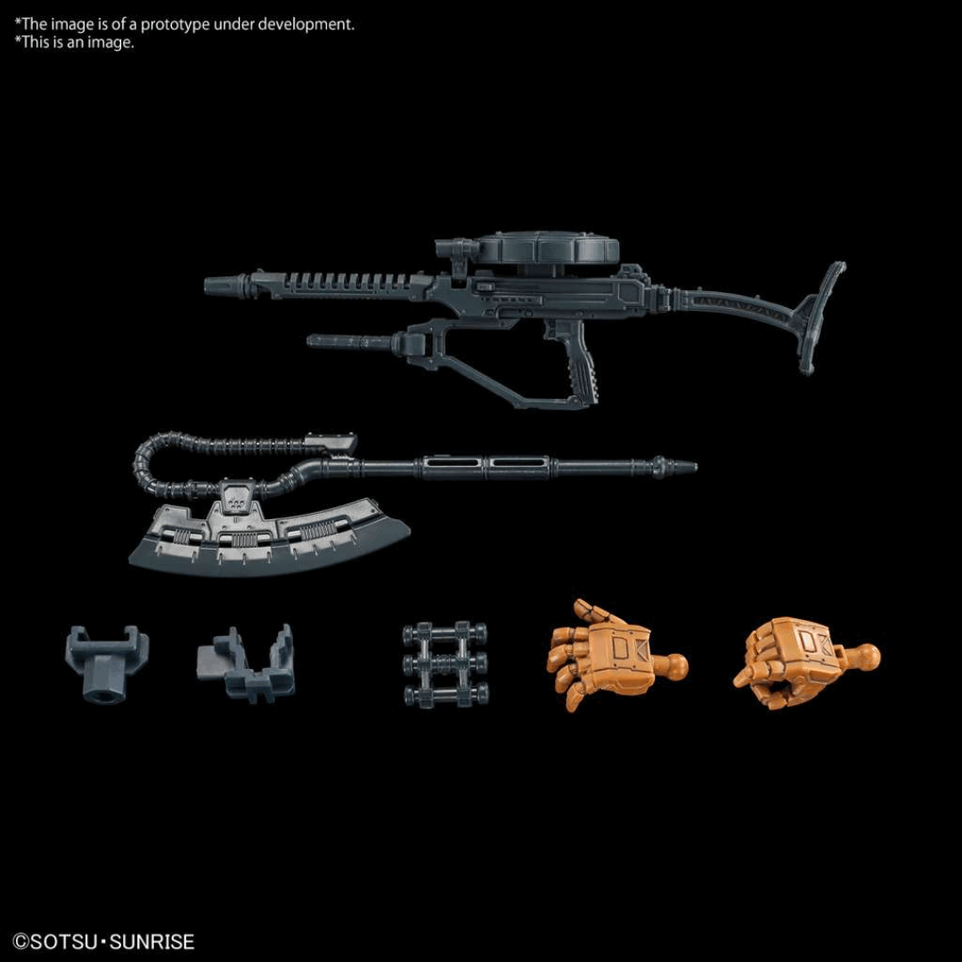 Box HG MS-06F Zaku II F Type Solari RFV Bandai 1/144 da Gundam Requiem for Vengeance con colori esclusivi, armi e parti mobili da collezione.