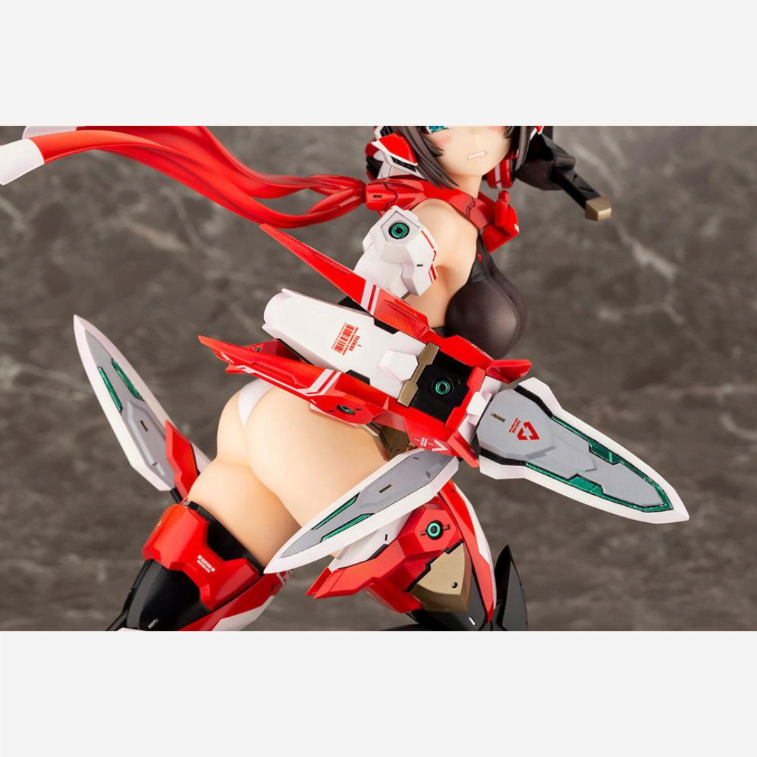 Figure Megami Device Asra Ninja Bonus Edition 28 cm con armatura mecha rossa e dettagli futuristici – disponibile su Weeaboverse