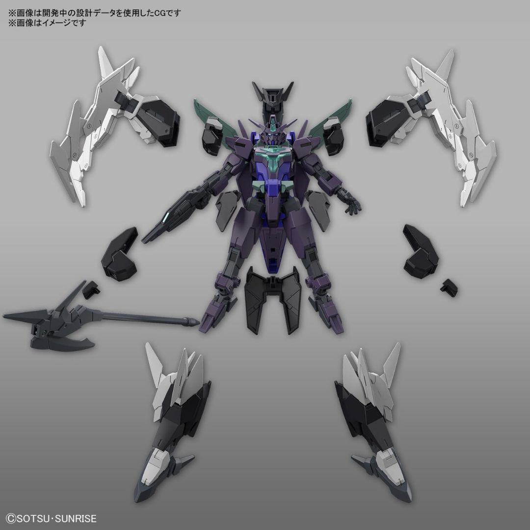 Box HG 1/144 Plutine Gundam Bandai – Modellino Gunpla da Build Metaverse, kit da assemblare senza colla con design high-tech e finitura cangiante.