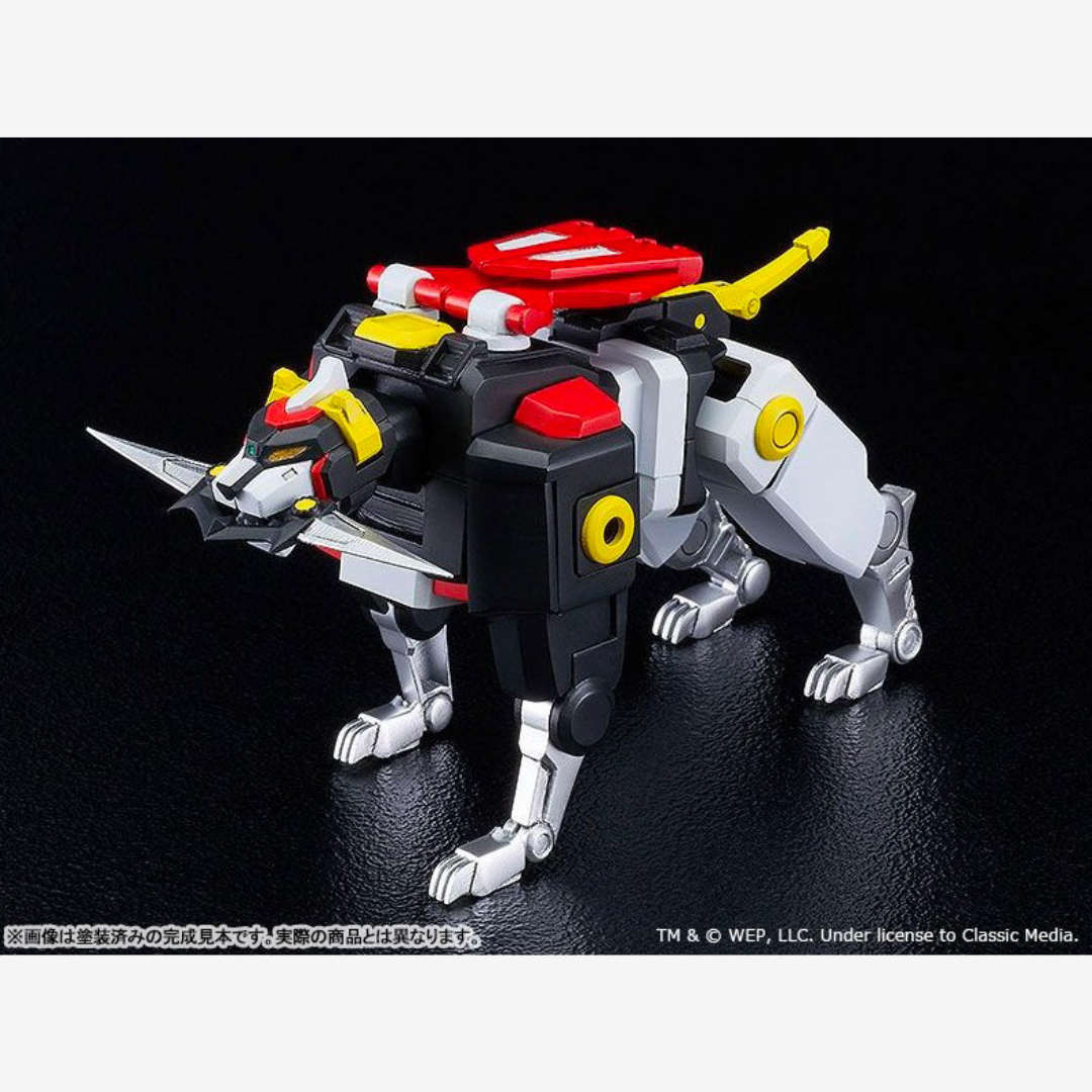 MODEROID Voltron Lion Force – kit da assemblare con i 5 leoni combinabili, mecha snodato anni ’80, senza colla né vernici, per collezionisti e fan anime.