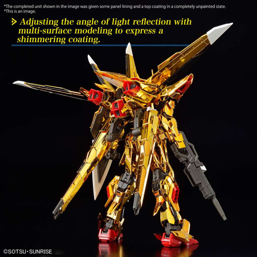 Gunpla HGUC Hyaku Shiki 1/144 versione Gold Coating, modello placcato oro con fucile e scudo, perfetto per fan Gundam e collezionisti Gunpla esperti