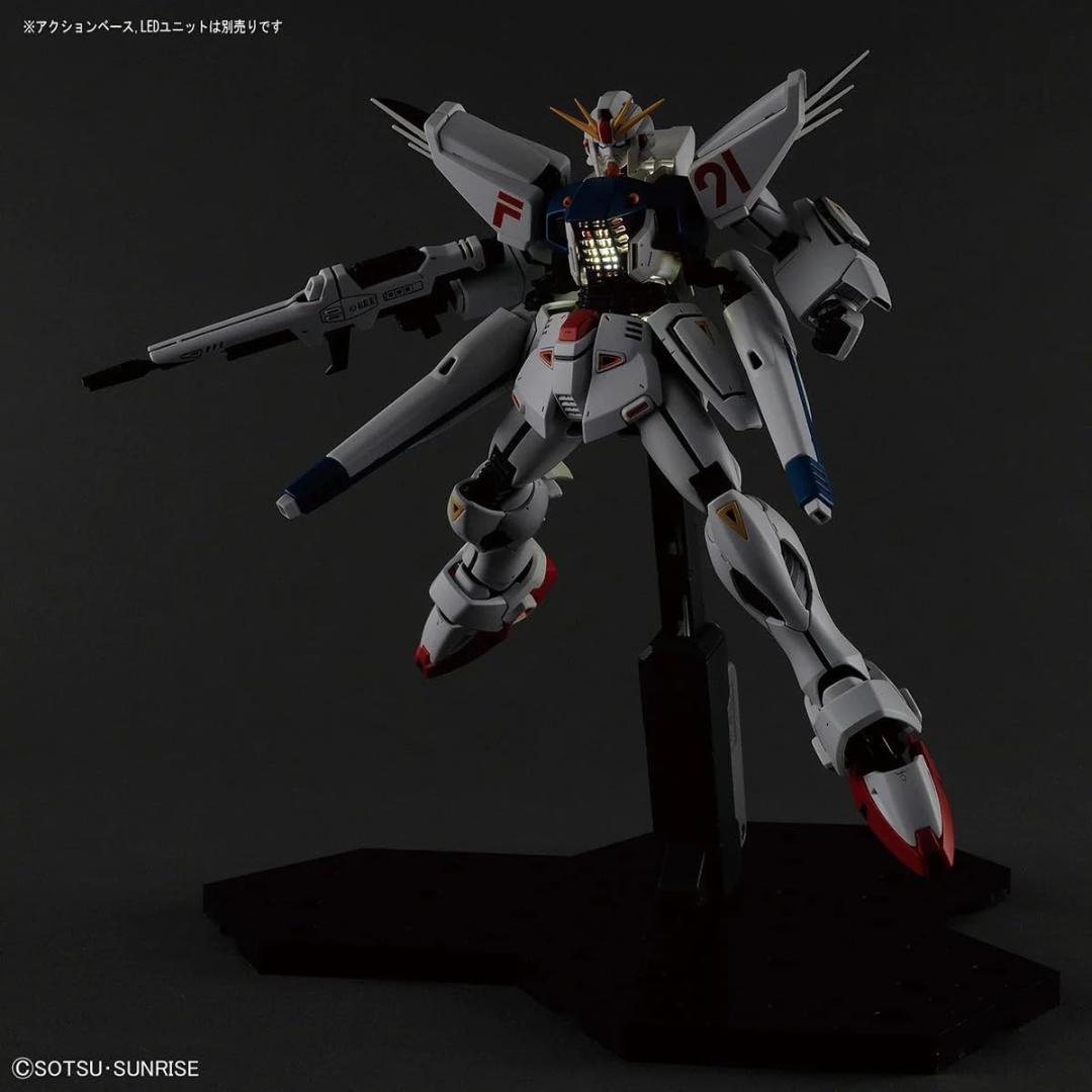 Box Gunpla MG Gundam F91 Bandai – Master Grade da montare, dettagli realistici, Face Open System, kit senza colla ispirato all’anime Mobile Suit F91.