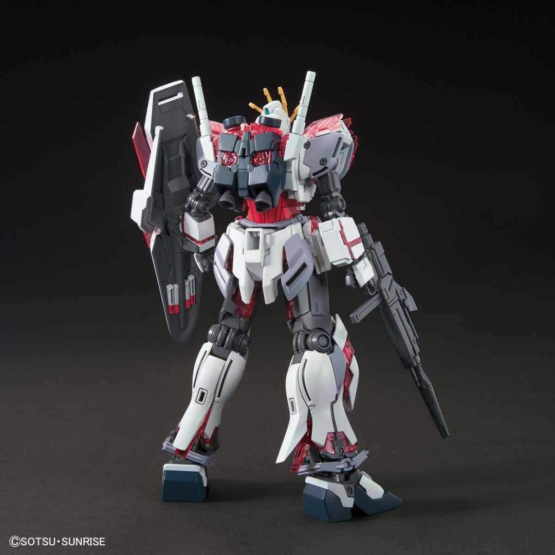 Box HG 1/144 RX-9/C Narrative Gundam C-Packs Bandai – Gunpla con psycho-frame rosso traslucido, kit da assemblare senza colla né verniciatura.