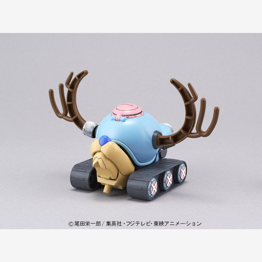Box Bandai Chopper Robo No.1 Tank One Piece, carro armato blu con cannone e corna pilotato da TonyTony Chopper, kit modellismo da assemblare senza colla né vernice