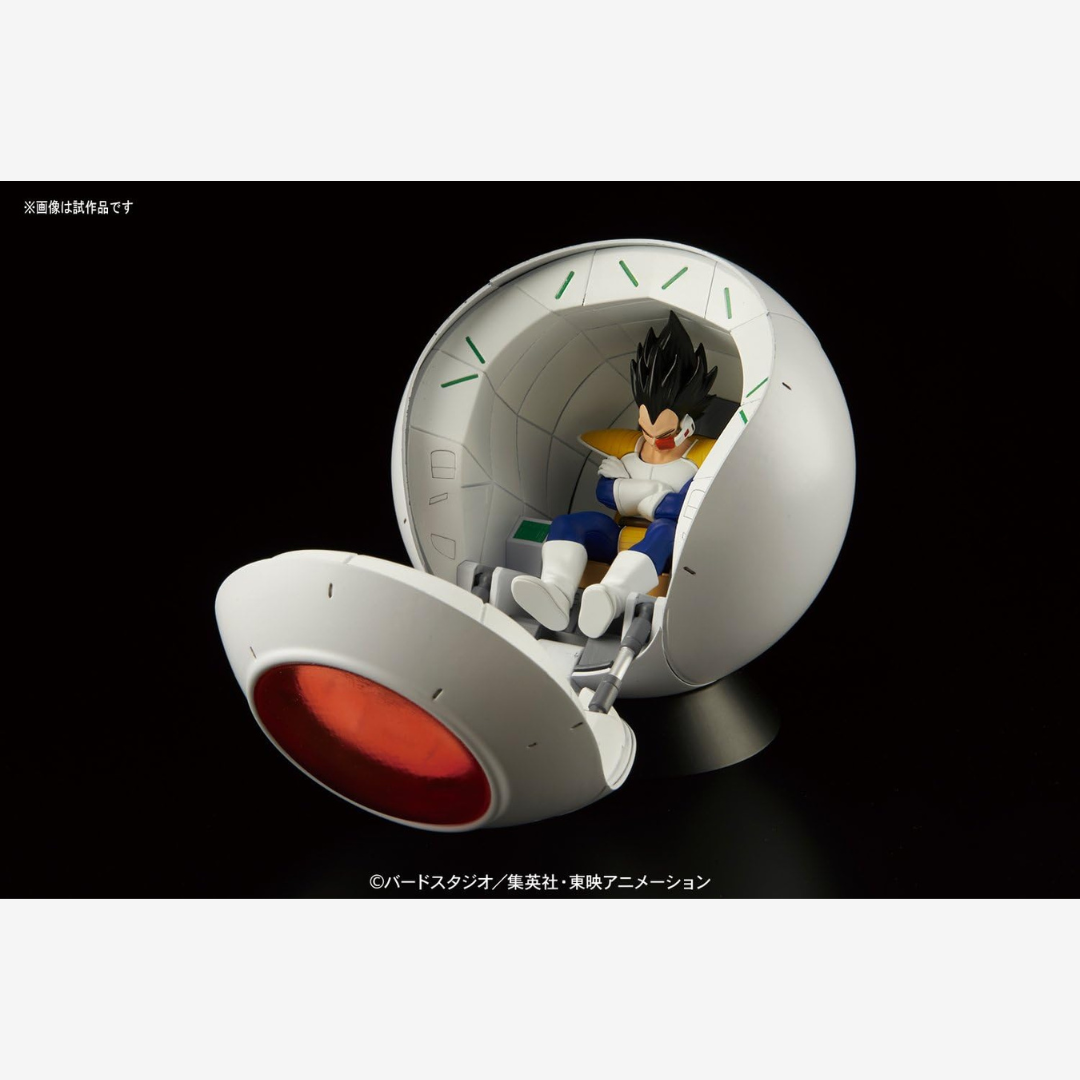 Model kit Bandai Figure-rise Mechanics Saiyan Space Pod Dragon Ball Z, capsula di Vegeta da assemblare, fedele replica anime senza colla né vernice.