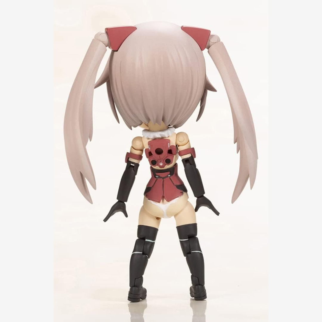 Box Qpmini Innocentia Frame Arms Girl Kotobukiya, model kit chibi da assemblare senza colla, figure snodabile kawaii in stile mecha girl anime.