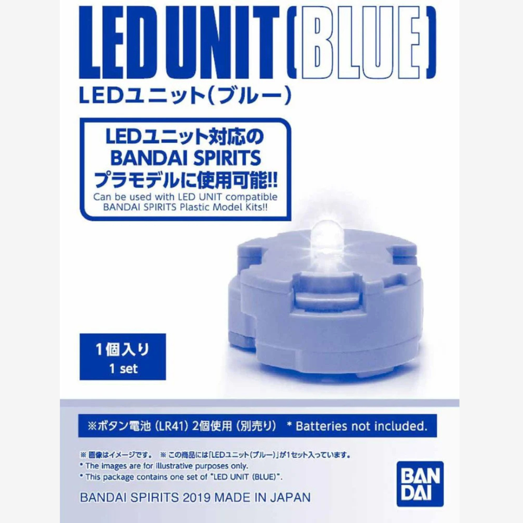 Modulo LED Unit Blue Bandai per Gunpla – compatibile con model kit, luce blu intensa, ideale per custom e display da collezione anime mecha.