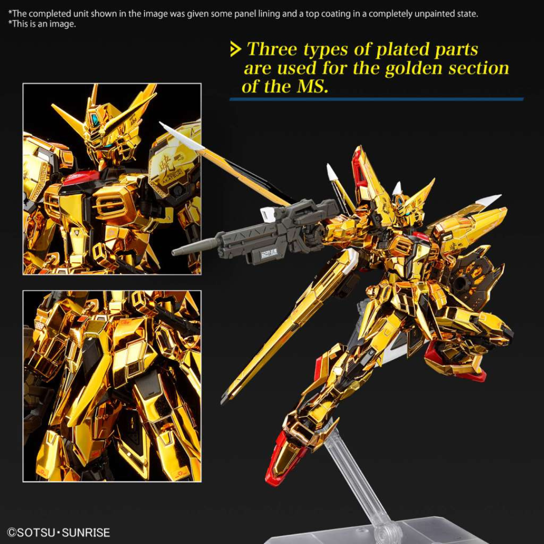 Gunpla HGUC Hyaku Shiki 1/144 versione Gold Coating, modello placcato oro con fucile e scudo, perfetto per fan Gundam e collezionisti Gunpla esperti