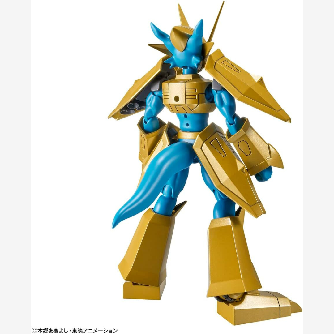 Model kit Digimon Magnamon Bandai Figure-rise Standard 2022, armatura dorata, da assemblare senza colla, per fan e collezionisti anime.