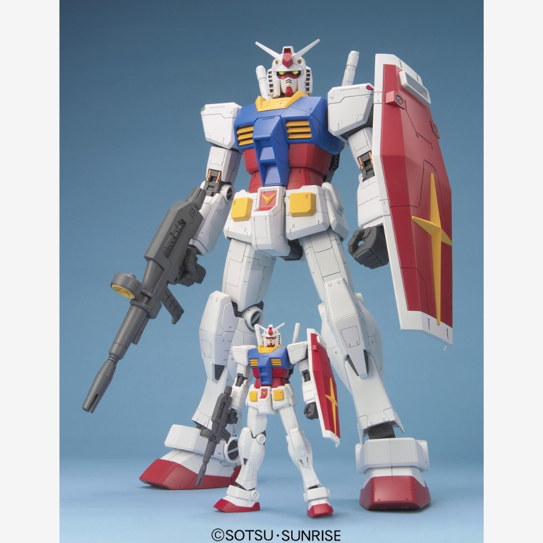 Gunpla Mega Size RX-78-2 Gundam Bandai 1/48, modello alto 375 mm da assemblare senza colla, dettagliato, perfetto per fan Mobile Suit Gundam.