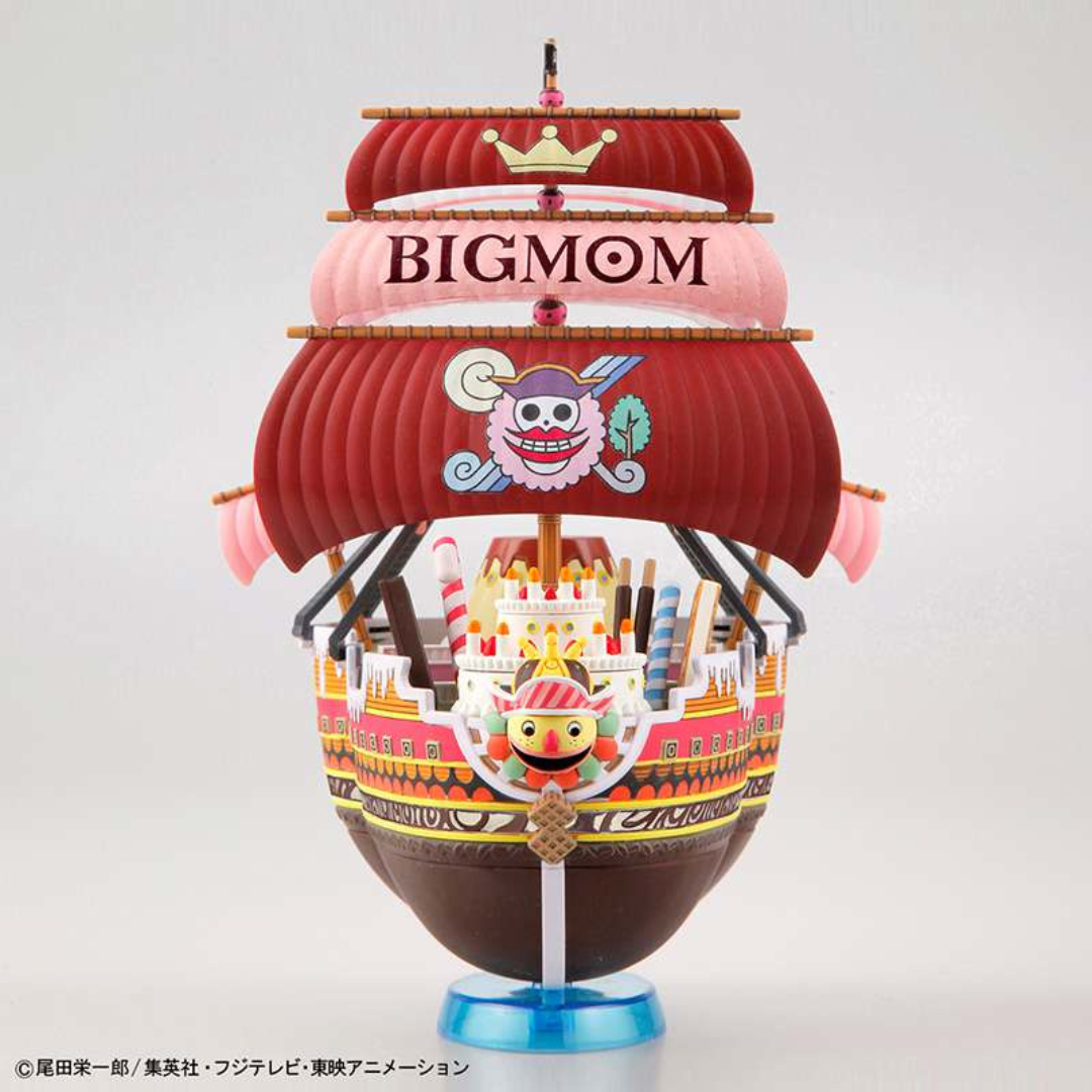 Modellino Bandai Queen Mama Chanter da One Piece, nave colorata della ciurma di Big Mom, kit da assemblare senza colla per fan e collezionisti anime