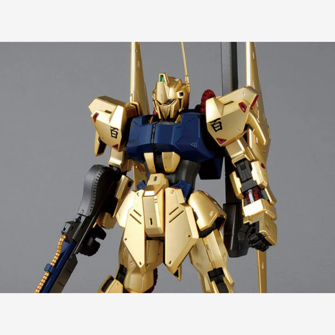 Gunpla MG Hyaku Shiki 1/100 dorato da Zeta Gundam – mobile suit Bandai da assemblare, dettagli Master Grade, ideale per collezionisti Gunpla